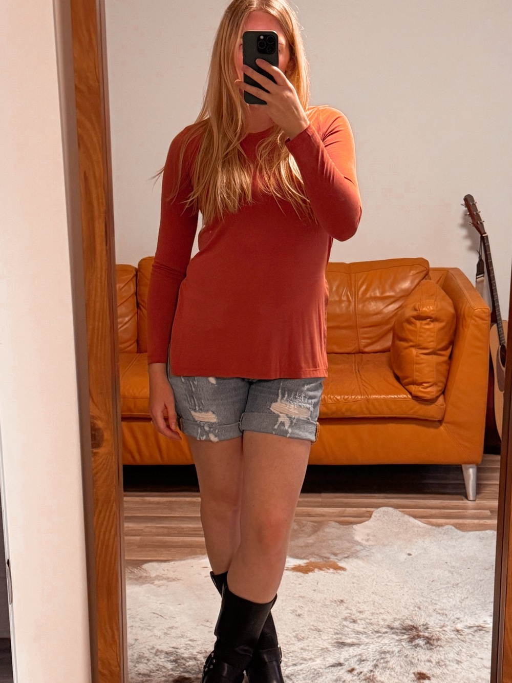 Vintage American Apparel Rust Long-Sleeve Top